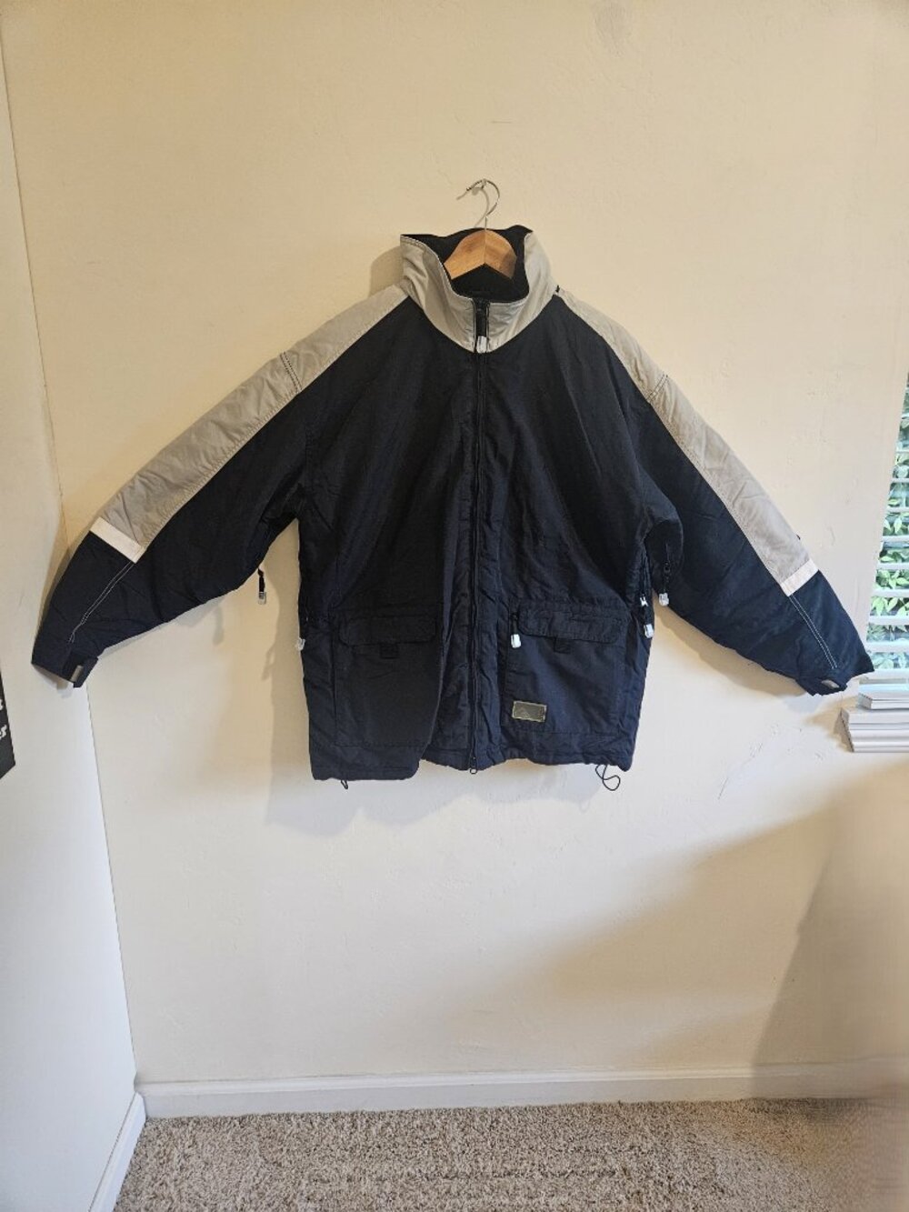 Quiksilver Men's Insulated Snowboard Jacket | Navy & Light Gray | Size L